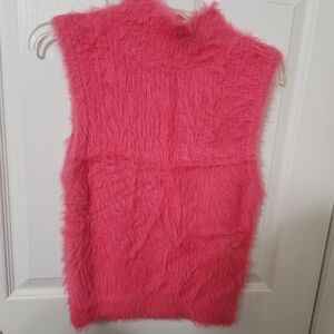 Jessica Simpson Vibrant Pink Fuzzy Top